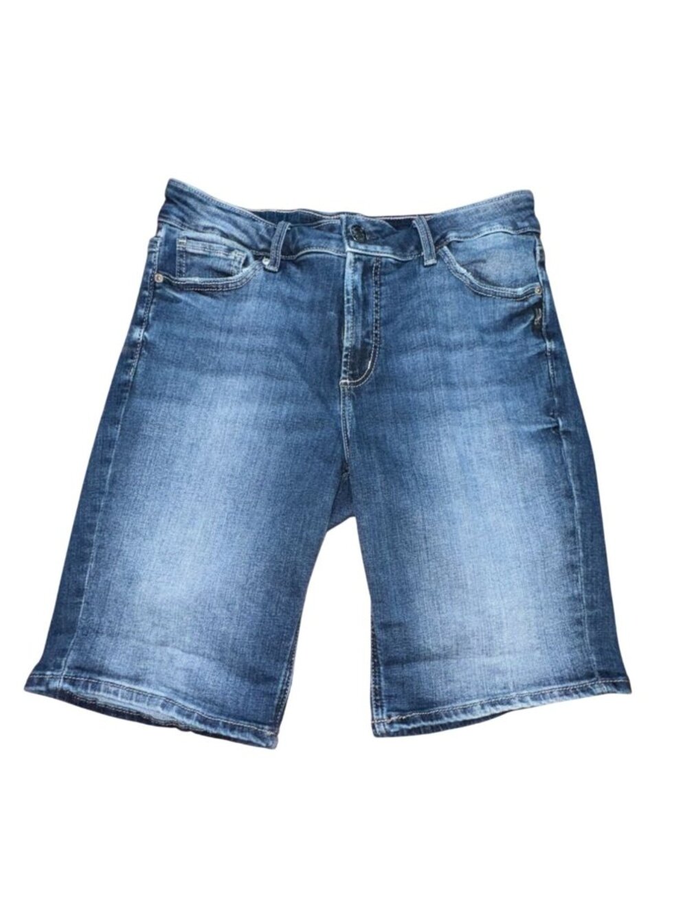 Silver Jeans Co Womens Elyse Bermuda Style Denim Shorts-Size 28-GUC